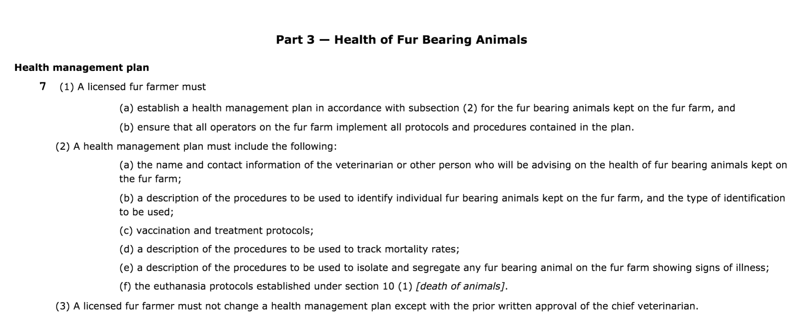 Fur Farm Regulation, B.C. Agriculture Ministry, fur farm, fur industry, fur trade