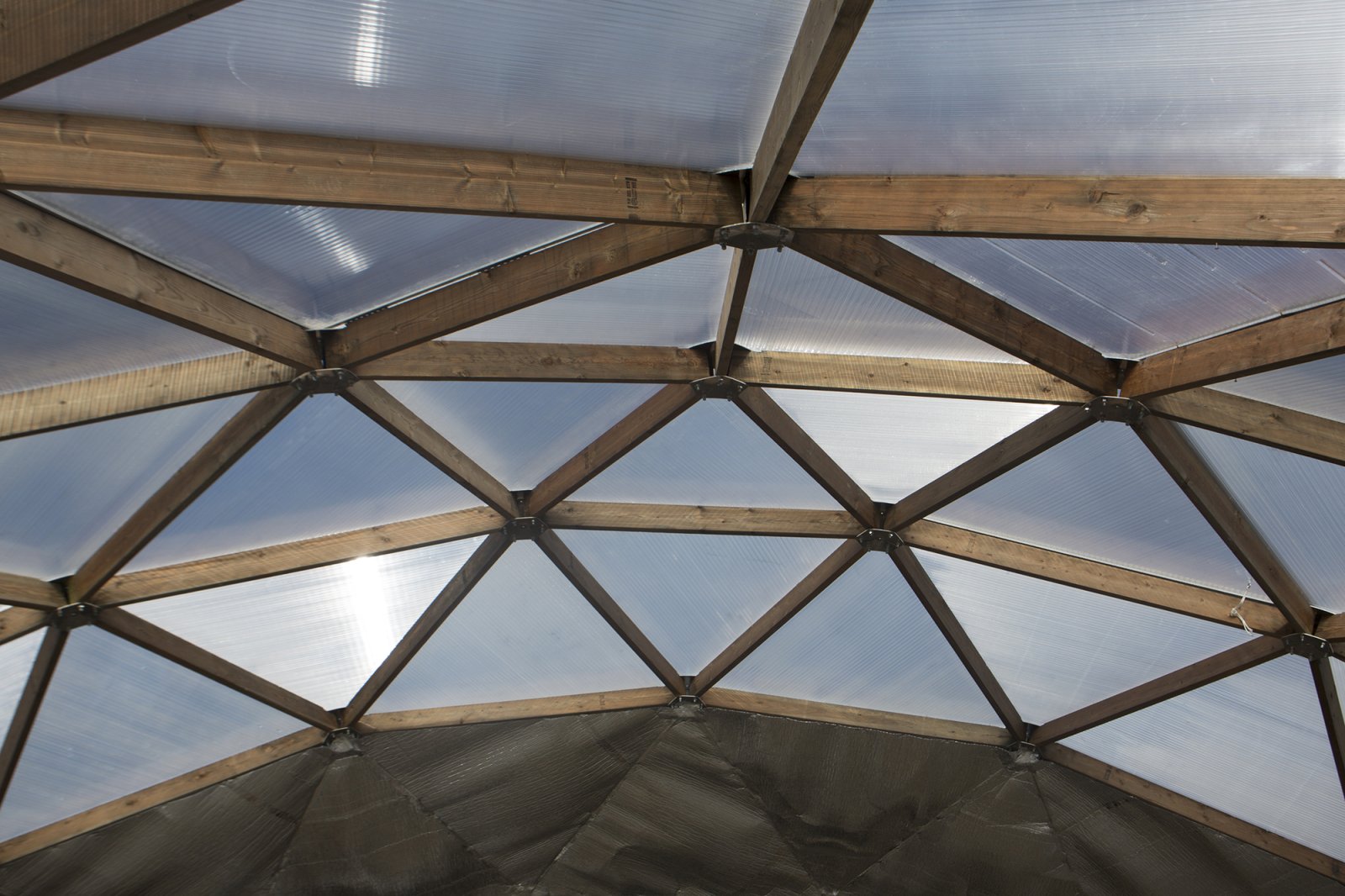 The roof of the Growing North greenhouse in Naujaat, Nunavut. Photo by Growing North