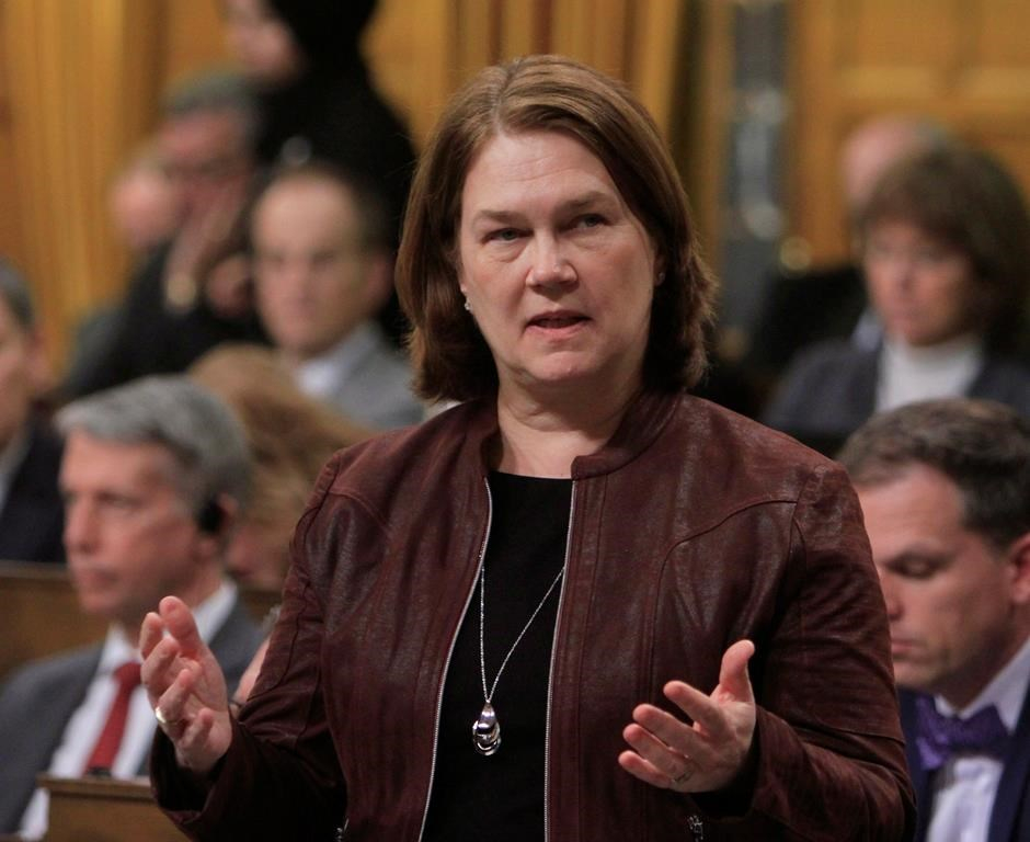 Health Minister Jane Philpott stands during Question Period in the House of Commons in Ottawa, Thursday, April 6, 2017.