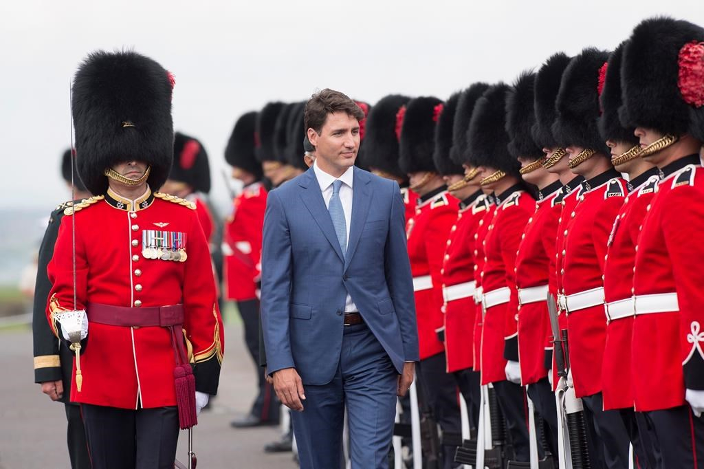 Prime Minister Justin Trudeau, honour guard, Citadelle, Quebec City