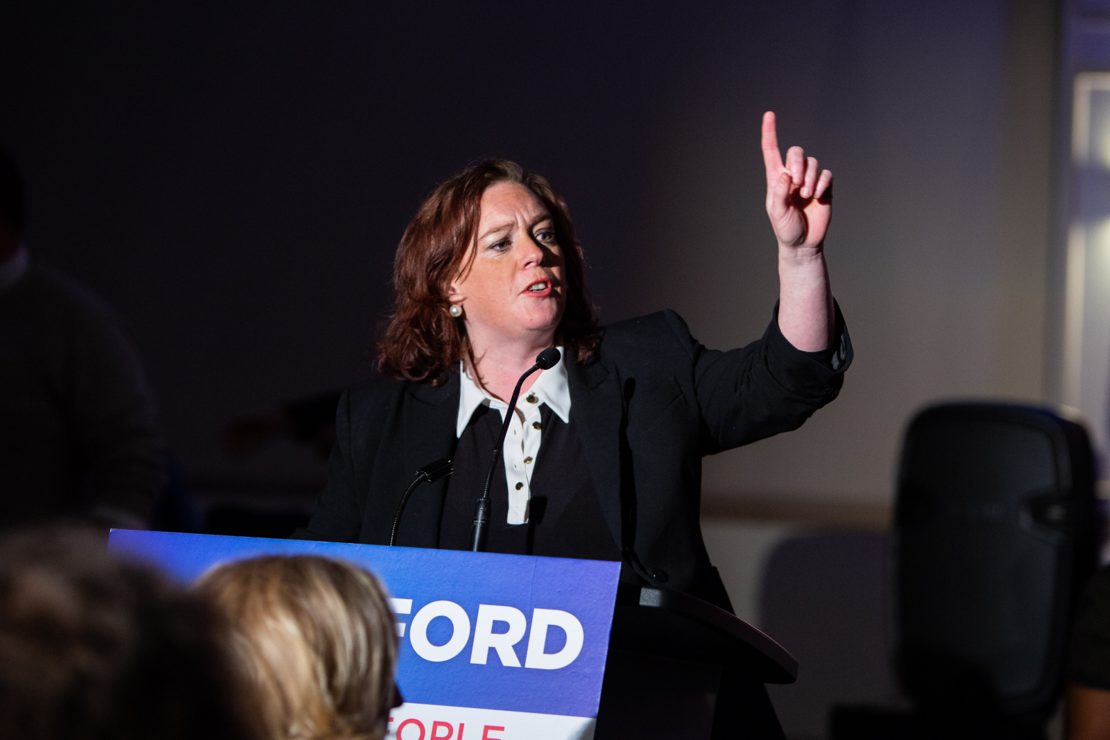 Lisa MacLeod, now Ontario's minister of children, community and social services, campaigned for Doug Ford in Nepean, Ont. on April 16, 2018. Photo by Alex Tétreault 