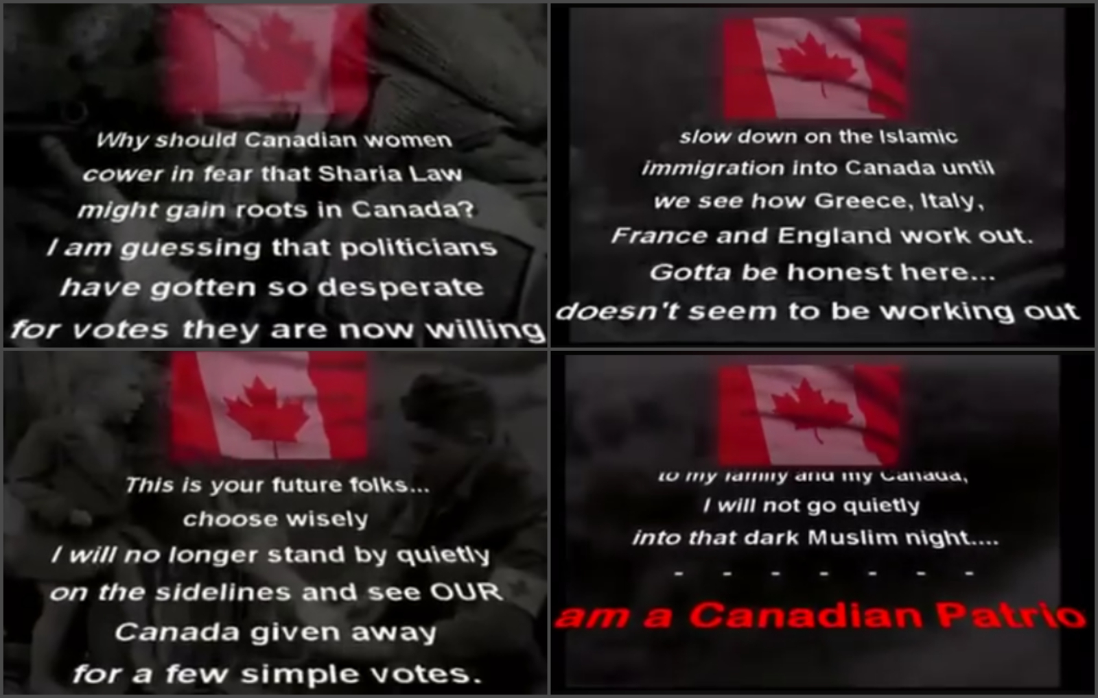National Conservative News Network Canada Facebook Page Islamophobic Video Still Images