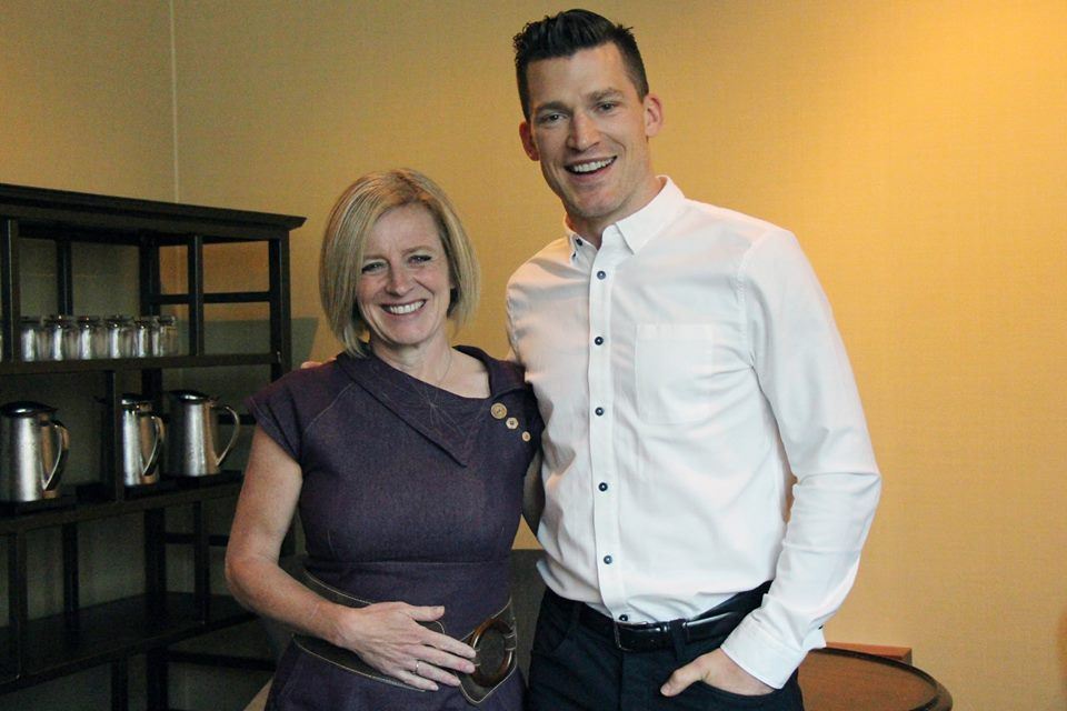 Rachel Notley, Andrew Ference, New Democratic Party of Canada, NDP, Edmonton Oilers, NHL, National Hockey League
