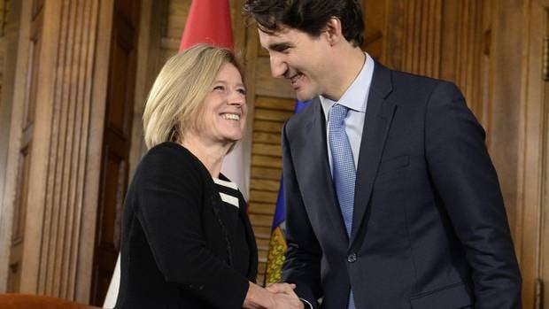 Rachel Notley with Justin Trudeau