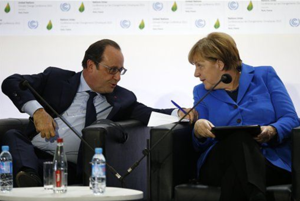 COP21, Angela Merkel, François Hollande, climate change, carbon price