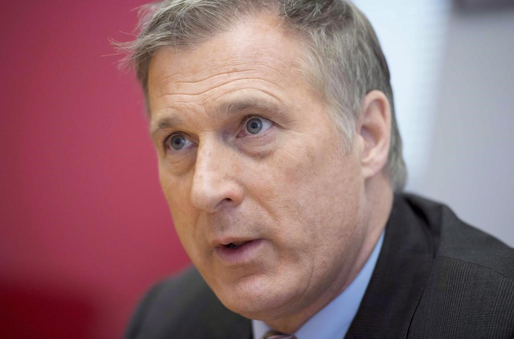 Conservative Party leadership candidate Maxime Bernier participates in an interview with the Canadian Press in Ottawa on Tuesday, May 16, 2017.