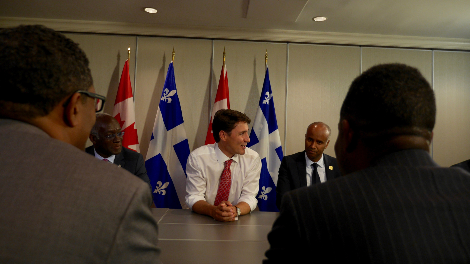 Trudeau, Justin Trudeau, meeting, Emmanuel Dubourg, Ahmed Hussein