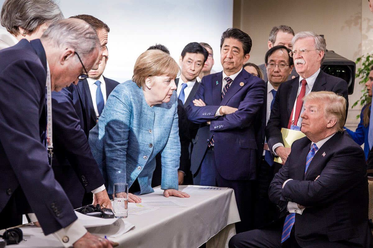 Donald Trump, Angela Merkel, Shinzo Abe, Emmanuel Macron, G7, Charlevoix