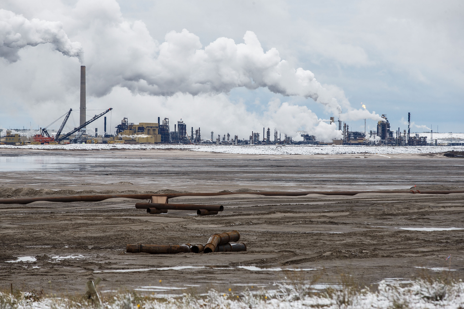 oilsands, syncrude, east in-pit, tailings pond, fort mcmurray, alberta