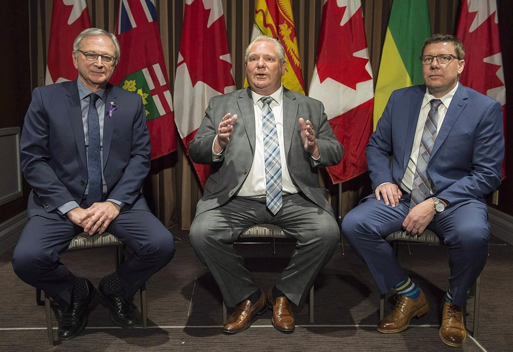 Ontario Premier Doug Ford, Saskatchewan Premier Scott Moe, New Brunswick Premier Blaine Higgs, 