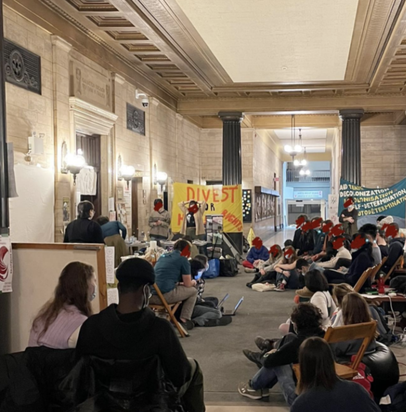 McGill students at the sit-in. Image courtesy of McGill Divest. 