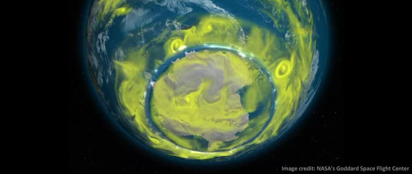 Visualization of ozone destroying chemicals by NASA 