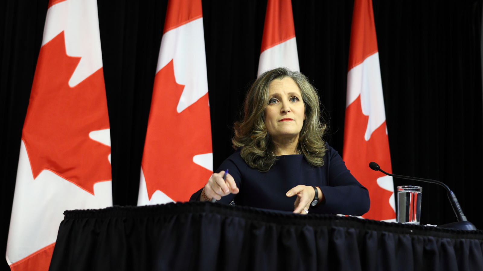 finance minister chrystia freeland at a budget-day press conference in Ottawa