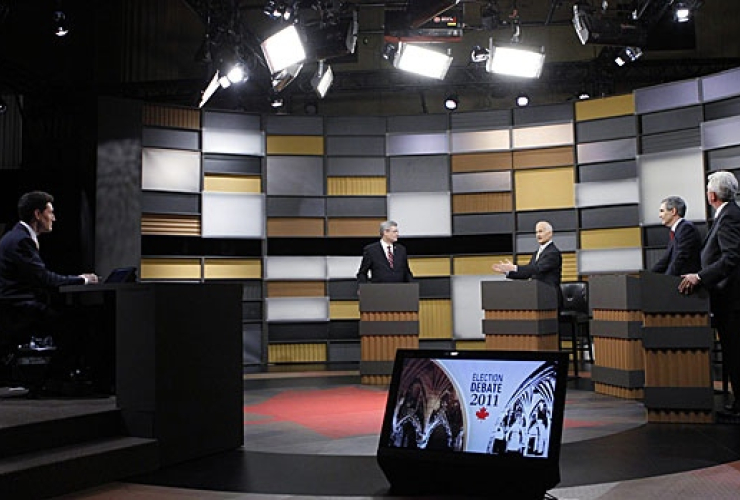 Canadian politics, leadership debate, election 2015, public broadcasting, private media