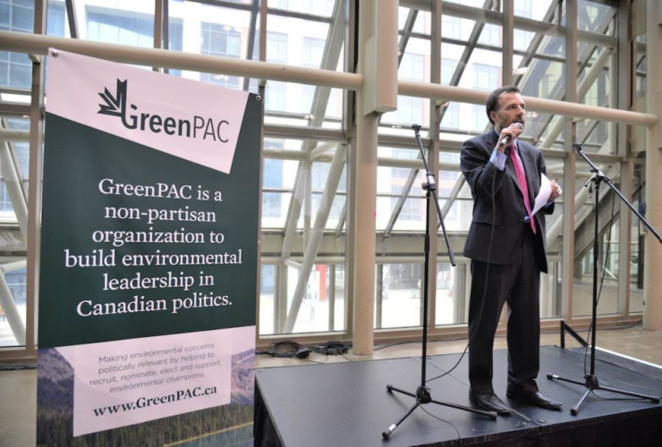 GreenPAC President and Founder Aaron Freeman at the organization's launch on March 28, 2015 in Toronto.