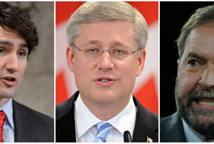 canadian politics, federal politics, Justin Trudeau, Harper, Tom Mulcair
