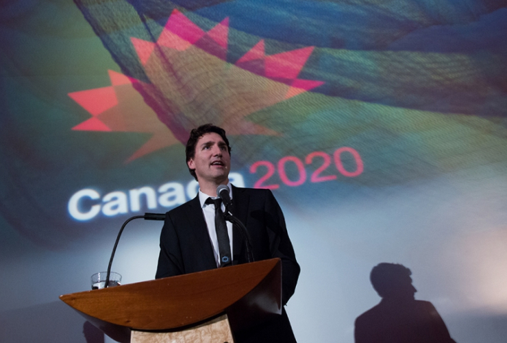 Justin Trudeau at a reception in Washington. Photo from Government of Canada