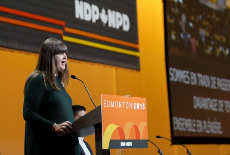 Outgoing NDP president Rebecca Blaikie