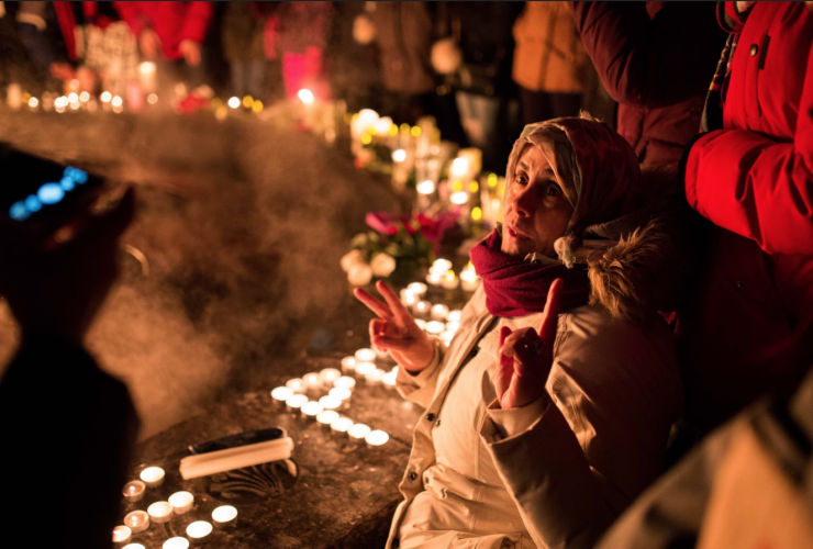 candlelight vigil, Quebec shootings, Parliament Hill, 