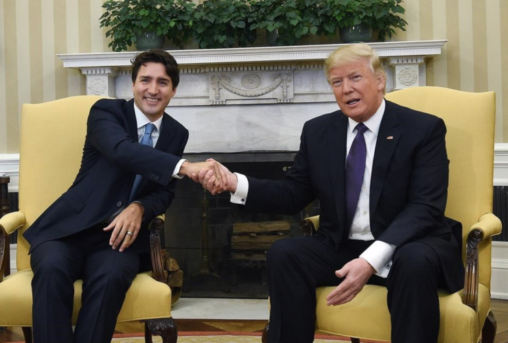 Justin Trudeau, Donald Trump, White House, handshake