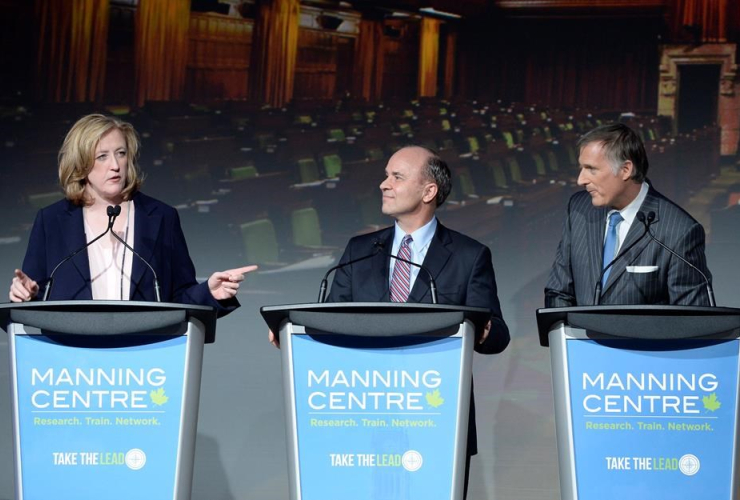 Lisa Raitt, Rick Peterson and Maxime Bernier at the Manning conference