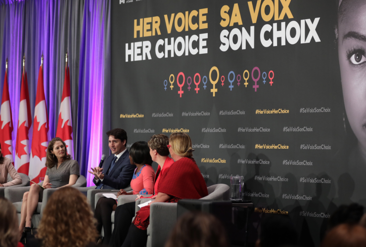 Justin Trudeau, Her Voice Her Choice, right to choose, abortion, International Women's Day