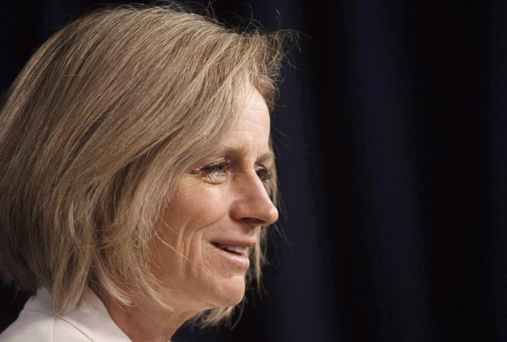 Alberta Premier Rachel Notley gives a year end update in Edmonton Alta, on Wednesday, December 14, 2016. File Photo by The Canadian Press/Jason Franson