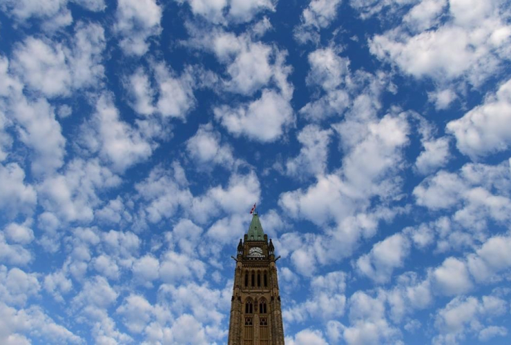 The Peace Tower is seen on Parliament Hill in Ottawa on November 5, 2013.