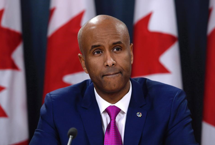 Immigration, Refugees and Citizenship Minister Ahmed Hussen speaks during a news conference, Tuesday, February 21, 2017 in Ottawa.