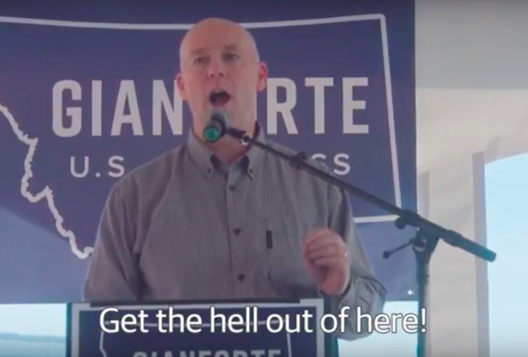 Greg Gianforte in a screen cap of a video by the UK Guardian