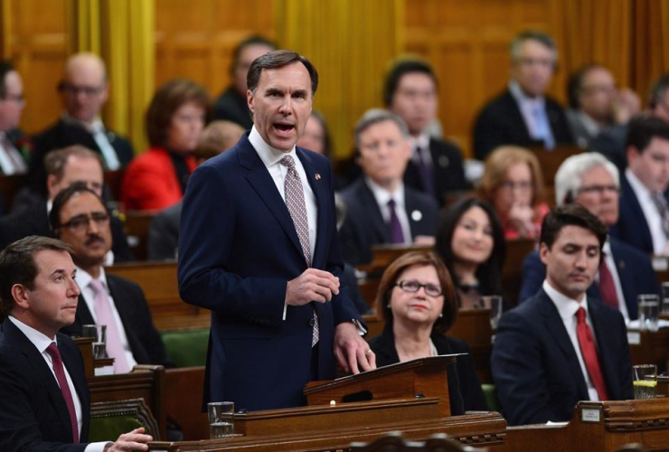 Minister of Finance Bill Morneau delivers the federal budget in the House of Commons on Parliament Hill in Ottawa, on Wednesday, March 22, 2017.