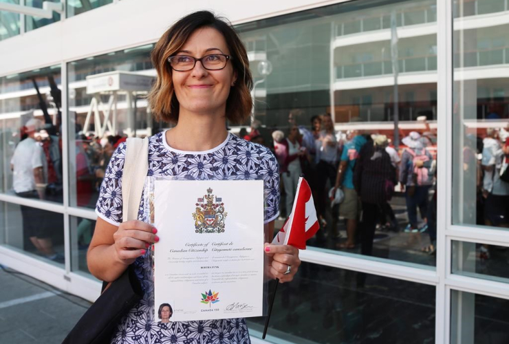 Byrdie Funk, Certificate of Canadian Citizenship, citizenship ceremony, Canada Place, Vancouver
