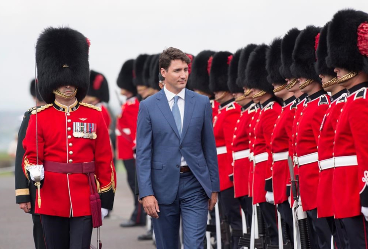 Prime Minister Justin Trudeau, honour guard, Citadelle, Quebec City