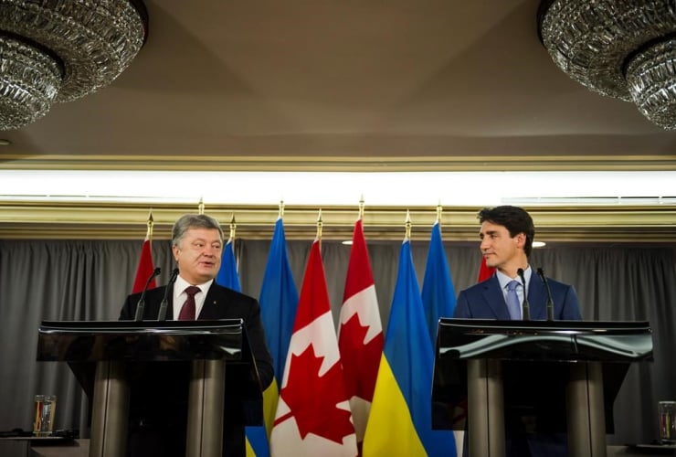 Prime Minister Justin Trudeau, press conference, President of Ukraine, Petro Poroshenko,
