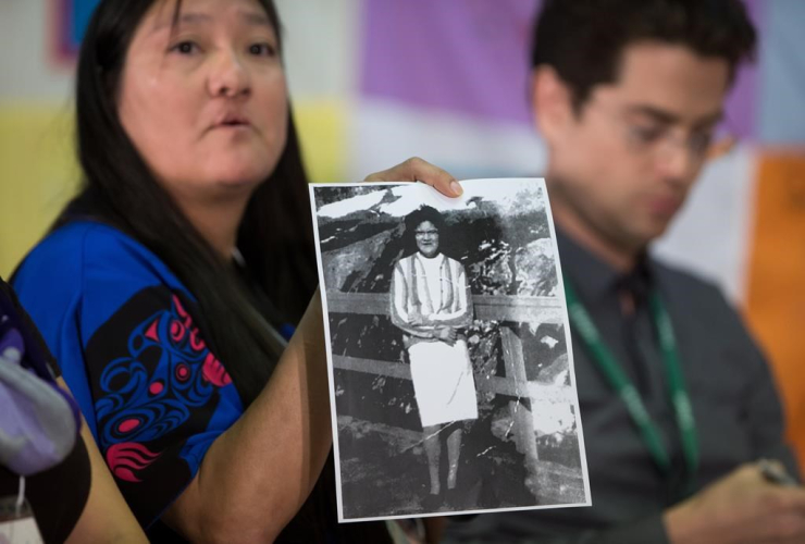 Vicki Hill, photo, mother, Mary Jane Hill, testifying, National Inquiry, Missing and Murdered Indigenous Women and Girls, Smithers, B.C., 