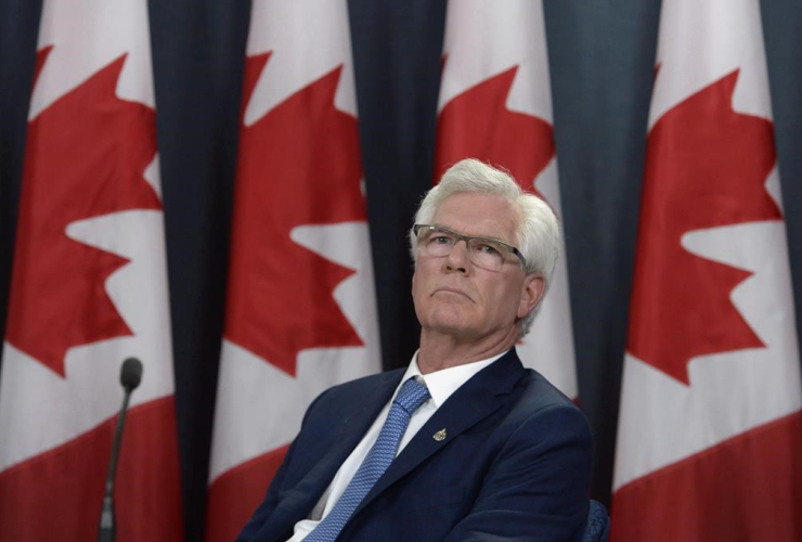 Minister of Natural Resources Jim Carr speaks during a press conference in Ottawa on Tuesday, April 25, 2017.