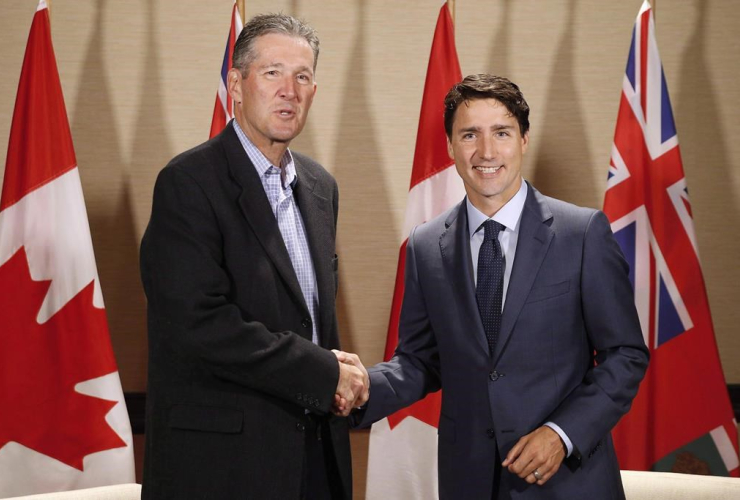 Prime Minister Justin Trudeau, Manitoba Premier Brian Pallister,