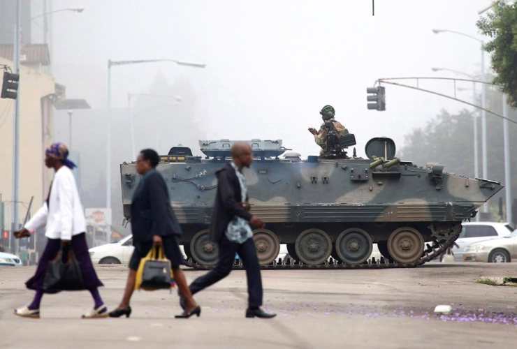 armed soldier, patrols, Harare, Zimbabwe,