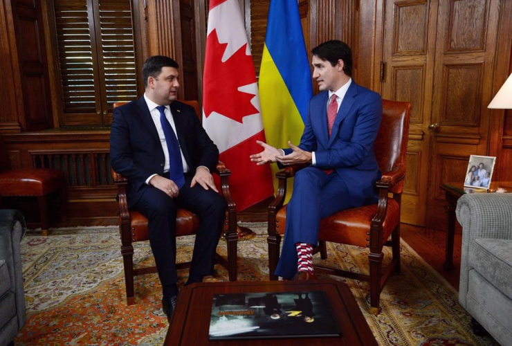 Prime Minister Justin Trudeau, Ukrainian Prime Minister Volodymyr Groysman, Parliament Hill, 