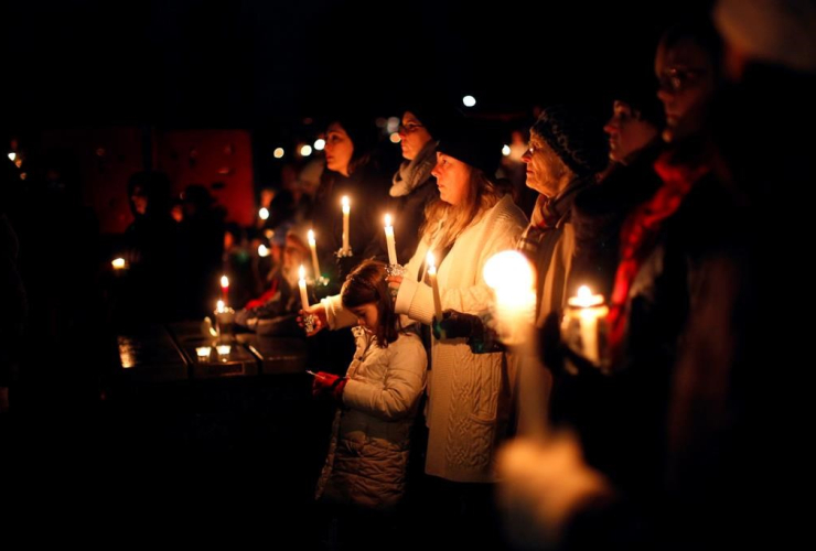 people, candles, Aubrey Berry, Chloe berry, vigil 