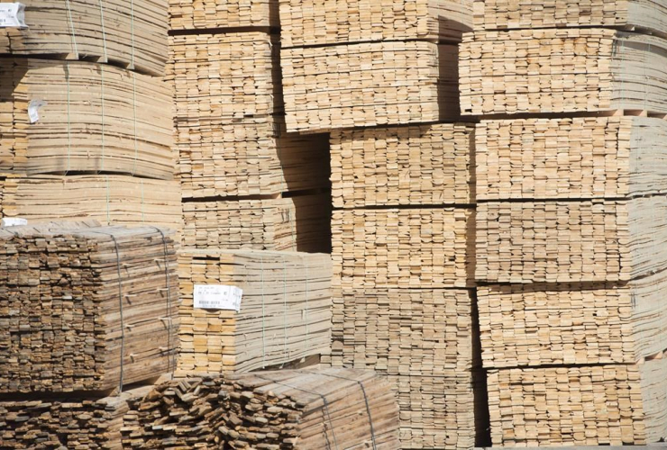 Stacks of lumber, NMV Lumber, Merritt, 