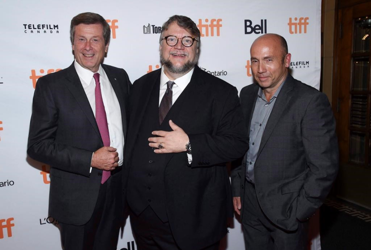 Toronto Mayor, John Tory, director, Guillermo del Toro, producer, J. Miles Dale, The Shape of Water, Toronto International Film Festival,