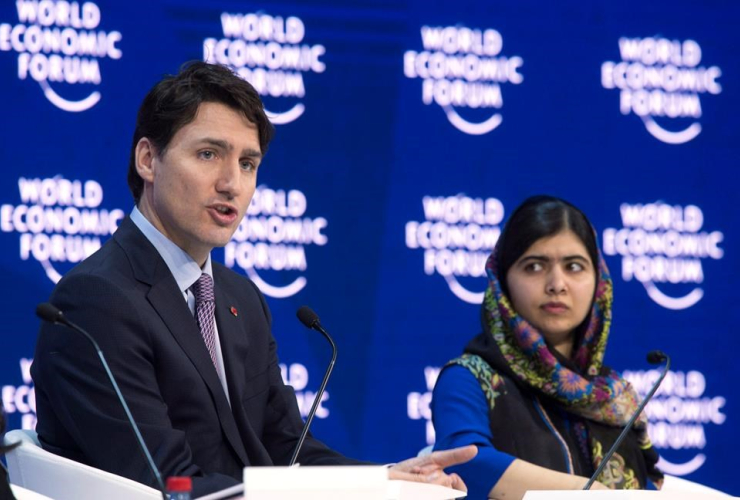 Prime Minister Justin Trudeau, Malala Fund, Malala Yousafzai, panel discussion, World Economic Forum,