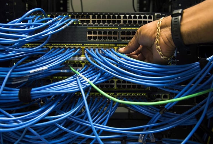 Networking cables, server bay, Toronto, 