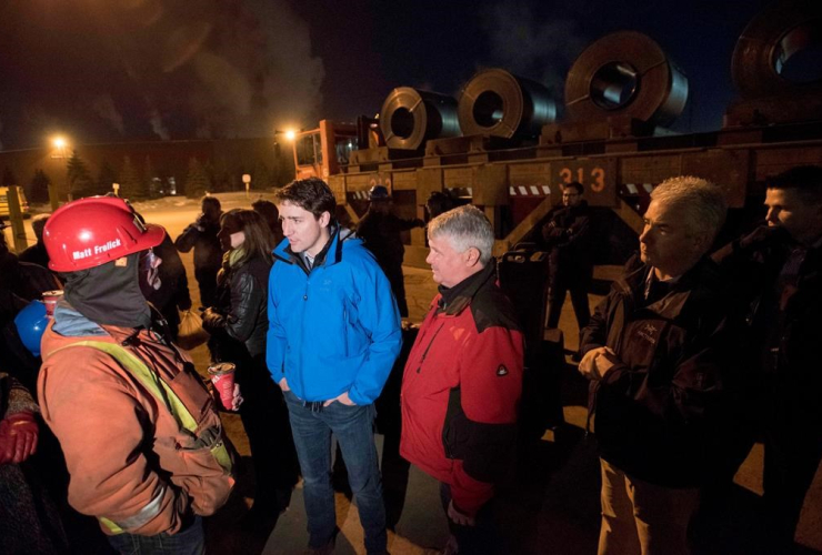 Prime Minister Justin Trudeau, Essar Steel, Algoma plant, Sault Ste. Marie,