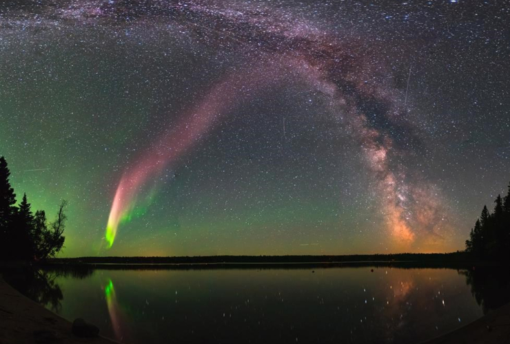 celestial phenomenom, Steve, Milky Way, sky, Childs Lake, Manitoba,