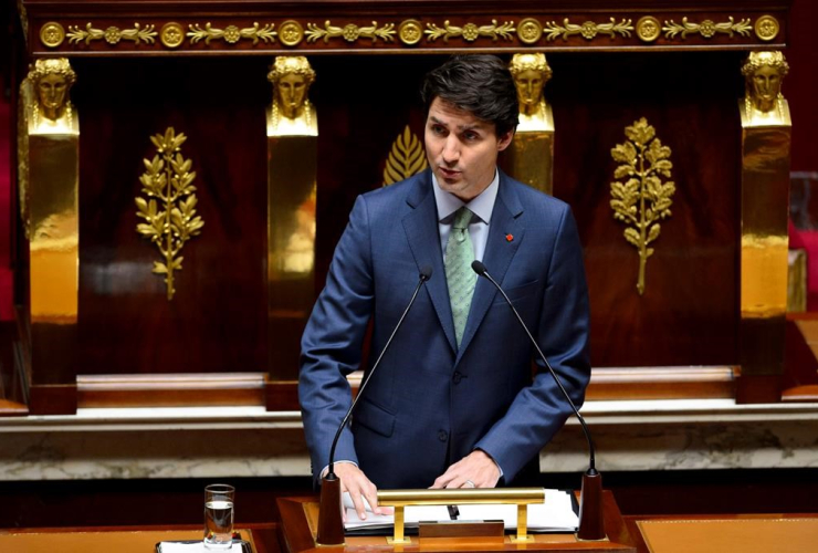 Prime Minister Justin Trudeau, French National Assembly, Paris, France,