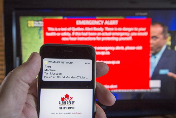 smartphone, television, visual and audio alerts, Alert Ready, national public alert system,