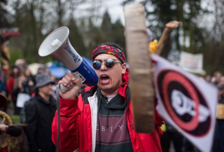 Cedar George-Parker, protesters, Kinder Morgan, Trans Mountain pipeline extension, Burnaby, 