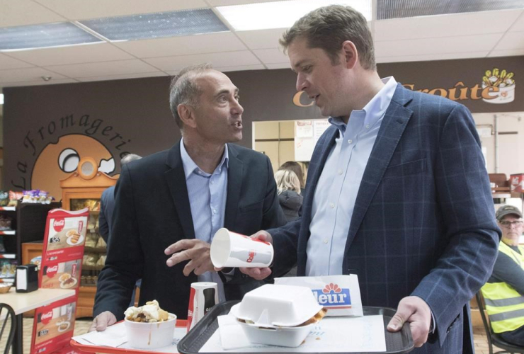 Conservative Leader Andrew Scheer, Saguenay-Le Fjord, Richard Martel, Boivin cheese counter, 